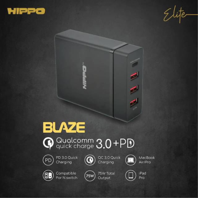 Hippo Elite Blaze Adapter Charger 75W Simple Pack