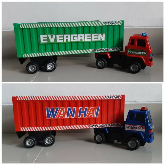Mainan Truk Kontainer  Mobil Trailer Ekspedisi Mainan