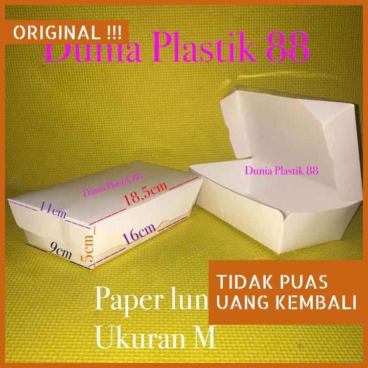 

TURUN HARGA ISI 50PCS PAPER LUNCH BOX KOTAK DUS MAKANAN NASI KERTAS UK M TAKE AWAY TERBATAS