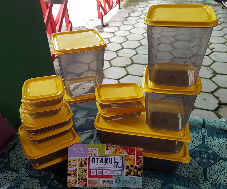 Toples / Wadah Penyimpanan / Tempat Makanan Calista Otaru Smoke Sealware - 14pcs
