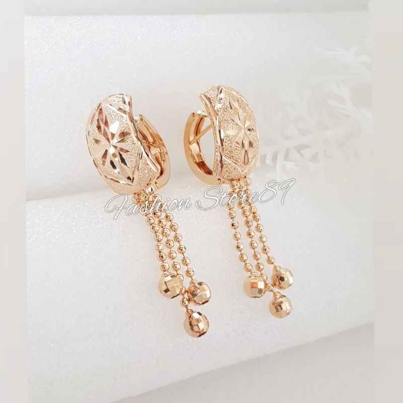 Anting Klip Jurai Xuping impor Lapis Emas Fashion impor Gold Silver impor