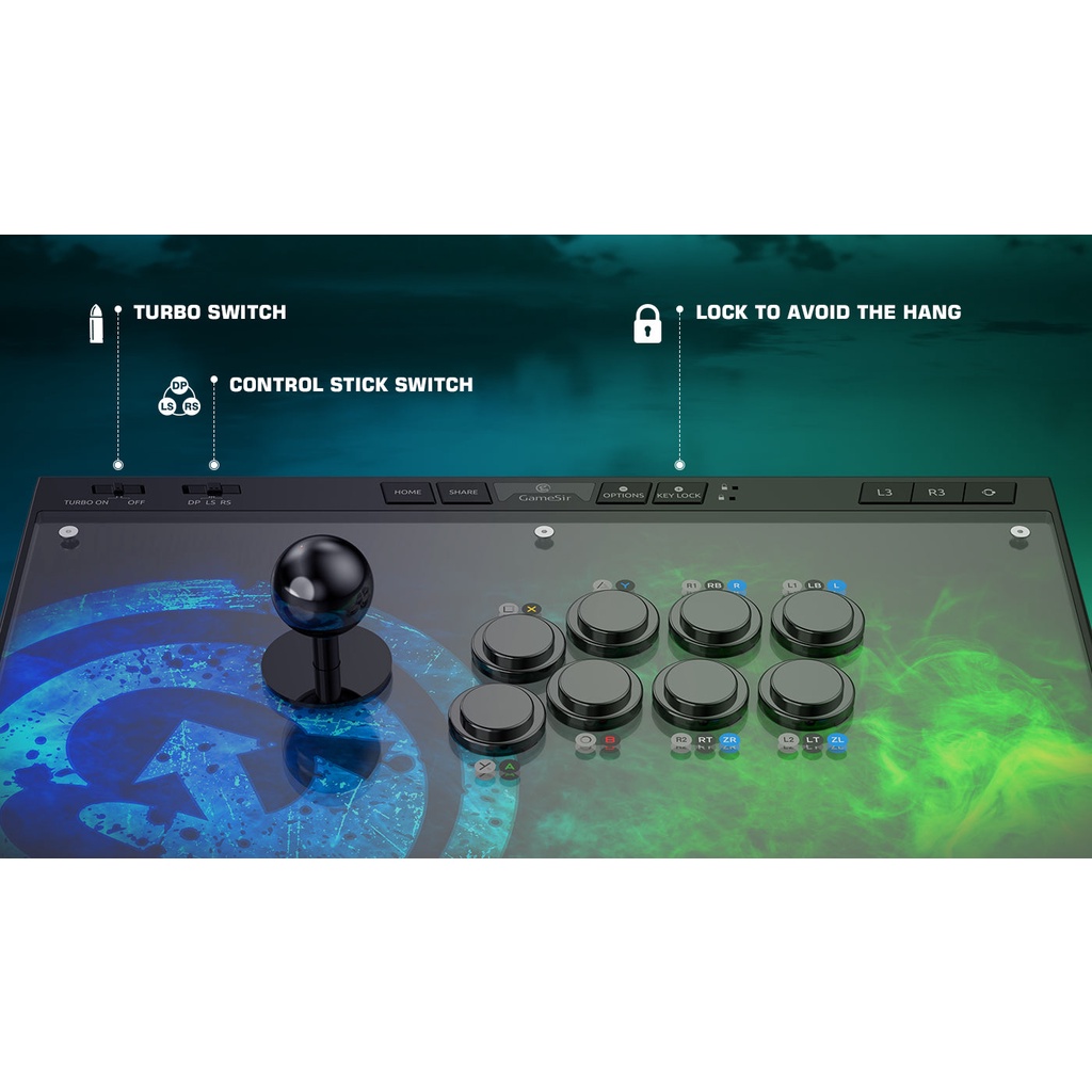 GameSir C2 Arcade Fightstick Gaming Joystick For PS4 PC Switch Xbox One