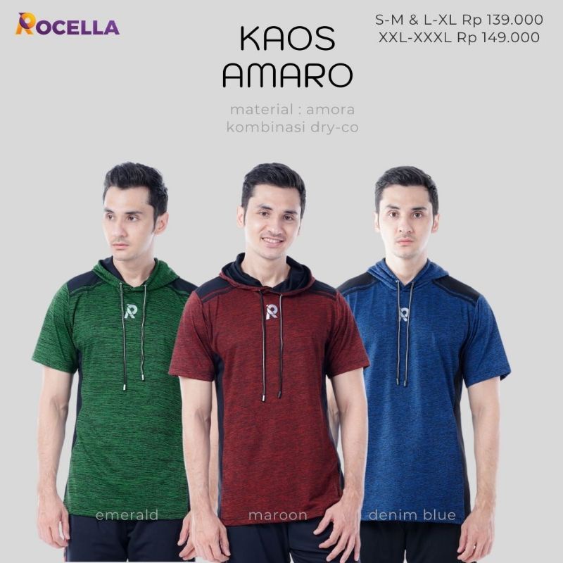 Kaos olahraga hoodie sepeda jogging couple Amaro by Rocella