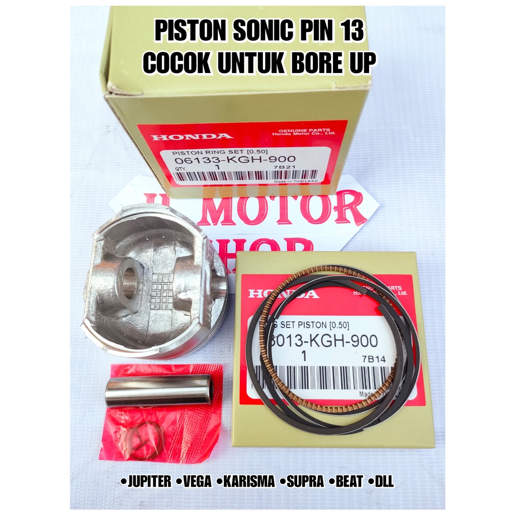 SEKER SEHER - PISTON SONIC 125 CS1 CS 1 STANDAR 50 100 150 200 250 300 350 400 PIN 13 THAILAND BISA UNTUK RUBAHAN MOTOR LAIN JUPITER VEGA KARISMA SUPRA GRAND VARIO BEAT Dll