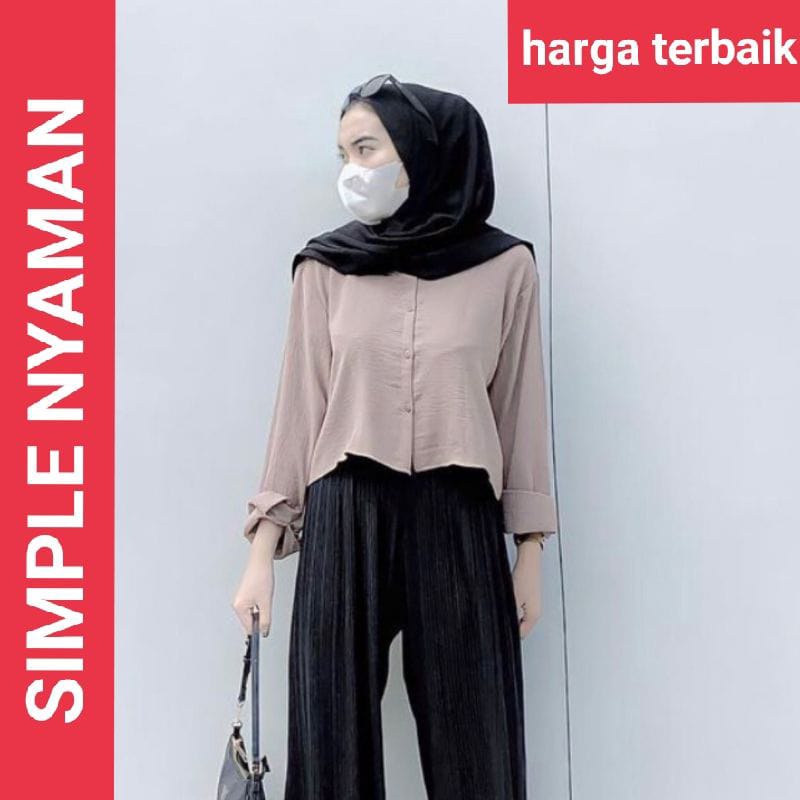 MAGCUN STORE - Kemeja Wanita linen Oversize Olivia Shirt Linen Pocket