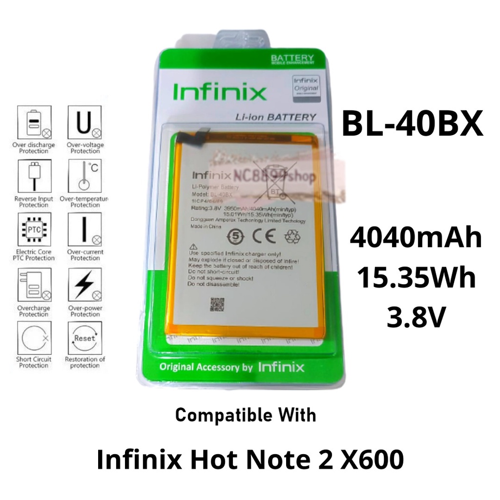 Batre Baterai Battery Original Infinix Hot Note 2 X600 BL40BX BL-40BX