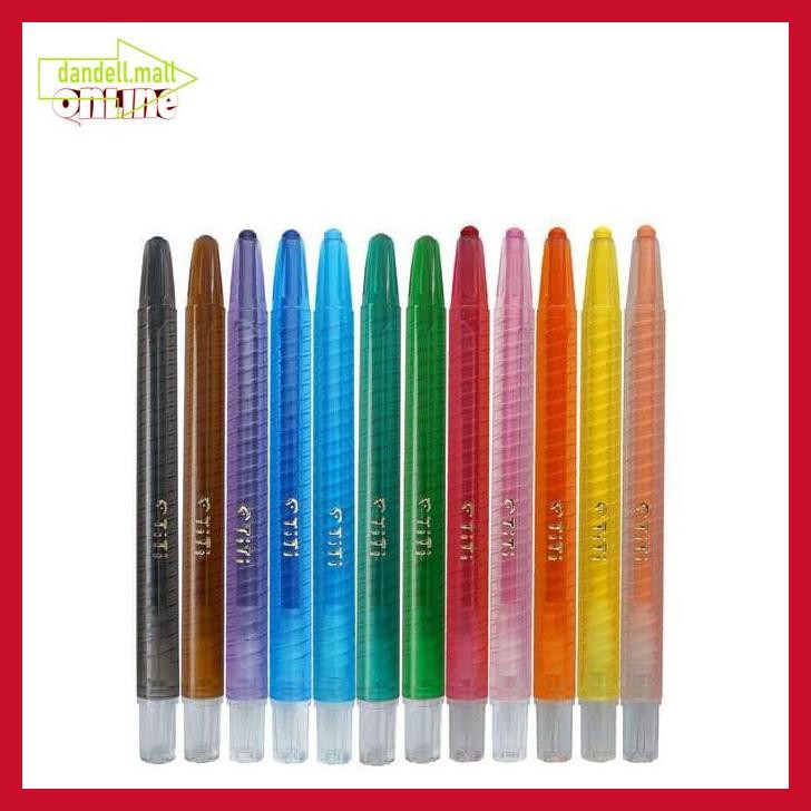 

U8Tyrt67- Oil Pastel / Crayon Titi 12 Warna Putar Mini / Pendek E3Yrf797-