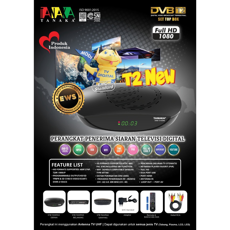 GROSIR SET TOP BOX TV DIGITAL TANAKA T2 NEW PRODUK BARU