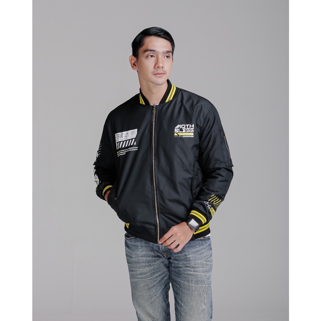 Jaket Bomber Pilot Parasut MTB Pria Blac/Jaket Bomber Pria/Jaket Parasut Taslan Pria