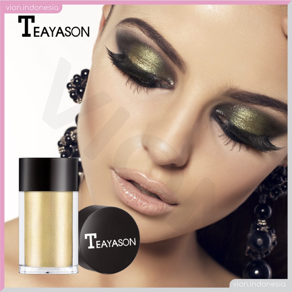 TEAYASON Eyeshadow Glitter Tunggal 8 Warna Botol High Shine Original TE002