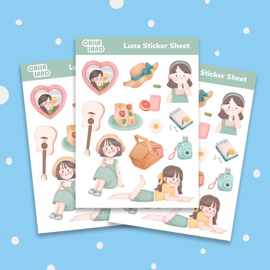 

Calla Land Sticker Sheet Bentuk [LUNA] Cute Picnik Korean Girl Aesthetic for Bullet Journal Decoration Planer Diary Scrapbook DIY Gif