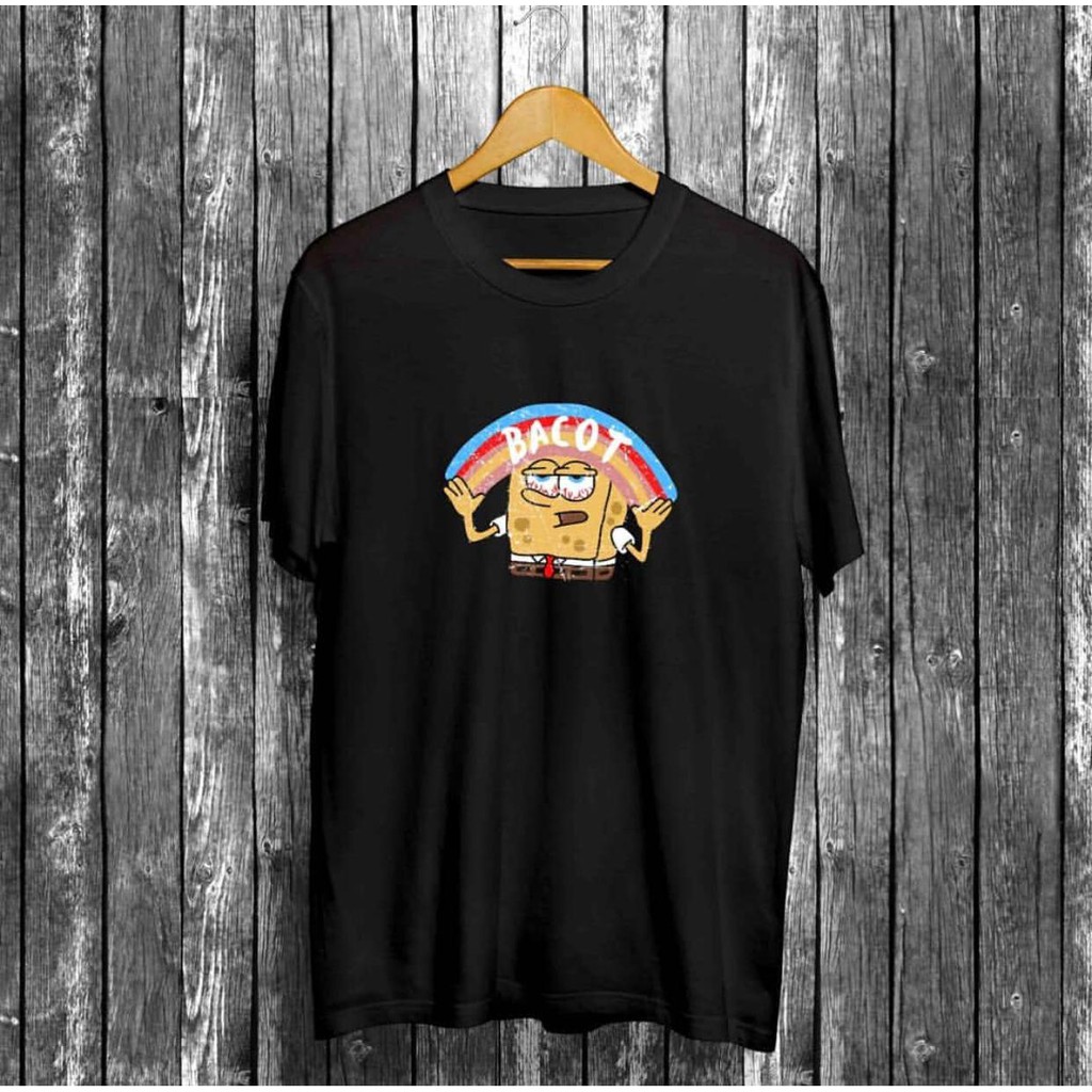  KAOS  SPONGEBOB BACOT C12 KAOS  PEJUANG  RUPIAH  KAOS  