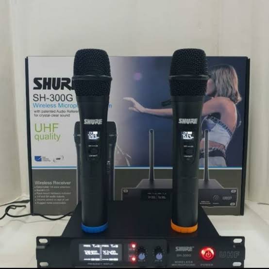 MICROPHONE - MIC WIRELESS SHURE SG 300G DUAL HANDLE MIK VOKAL KARAOKE