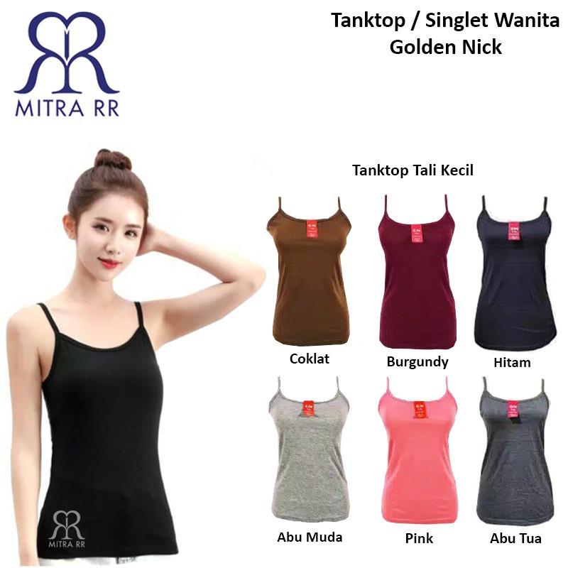 Tanktop Wanita M- XXL / Tank Top Polos Warna Tali Kecil Besar Size Jumbo Spandek