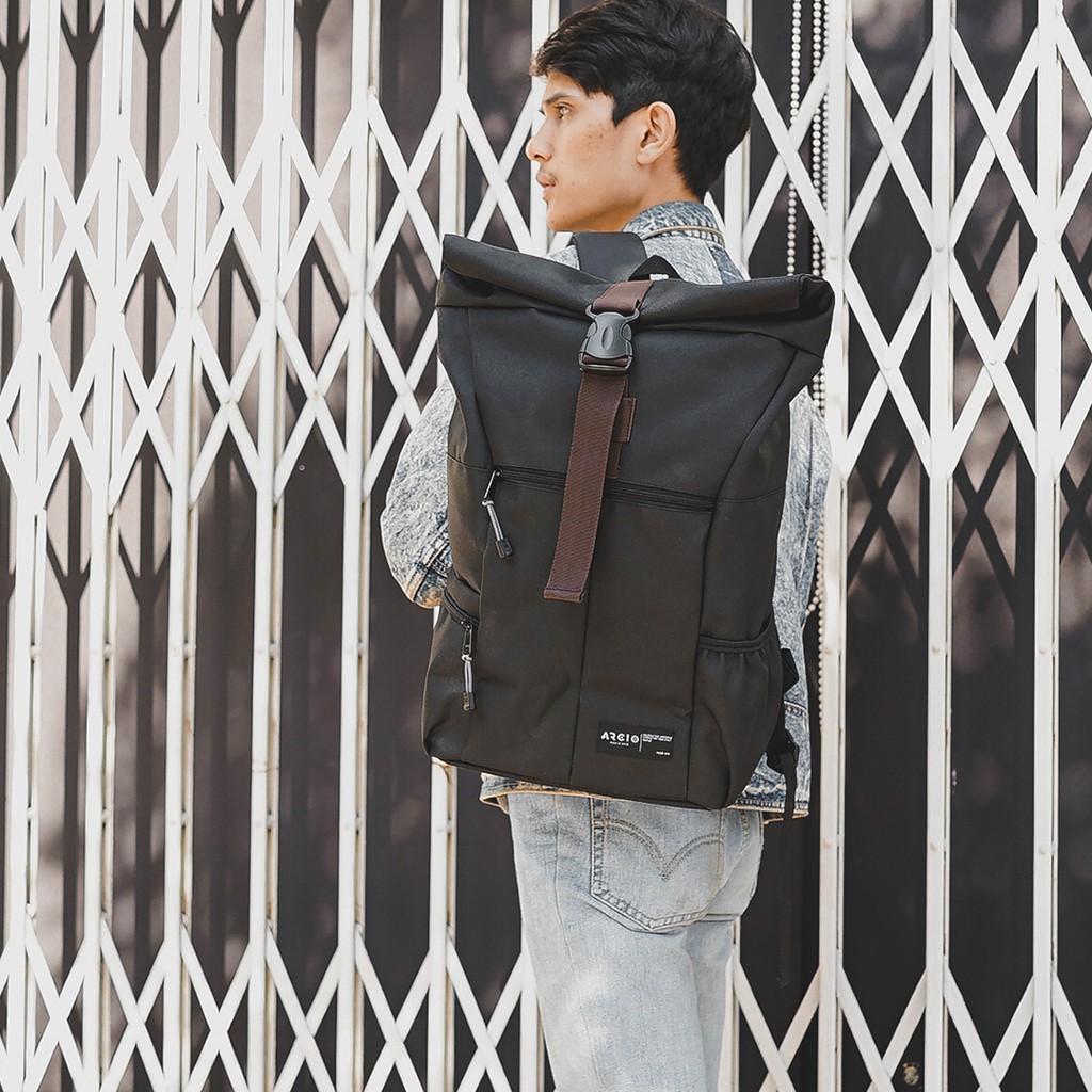 THEO BLACK |MNM x ARCIO| Backpack Tas Ransel Pria FREE RAINCOVER - ORI