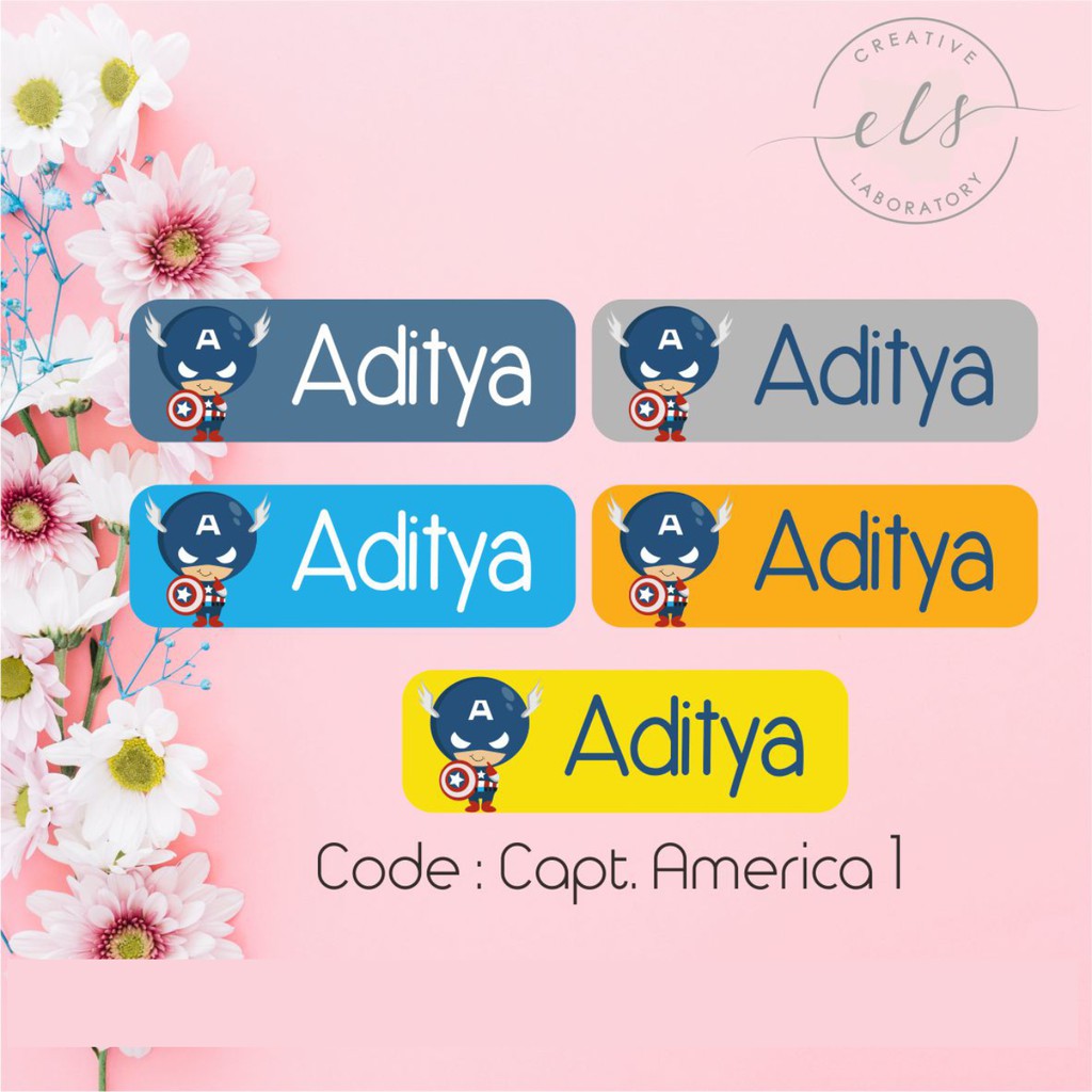 

stiker label nama custom waterproof anti air