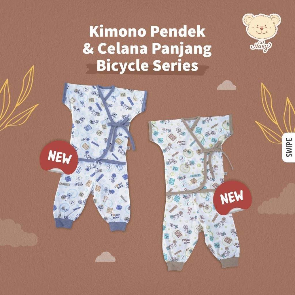 Nary Kimono Bayi dan Celana Seri Motif Lengan Pendek SNI