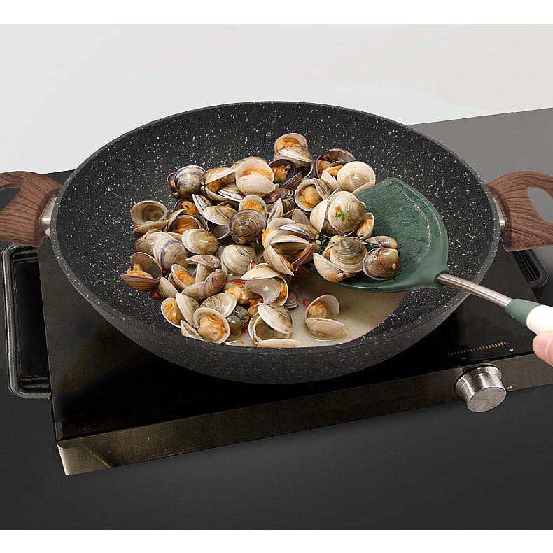 IDEALIFE IL-32WK WOK Cookware 32cm - Panci Wajan Marble IL-32 WK