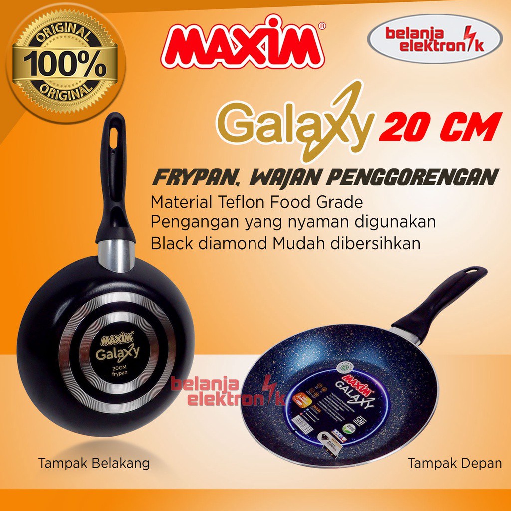 Frypan Penggorengan Wajan Teflon Maxim Galaxy 12cm 20cm 24cm  Frypan Penggorengan Wajan Teflon