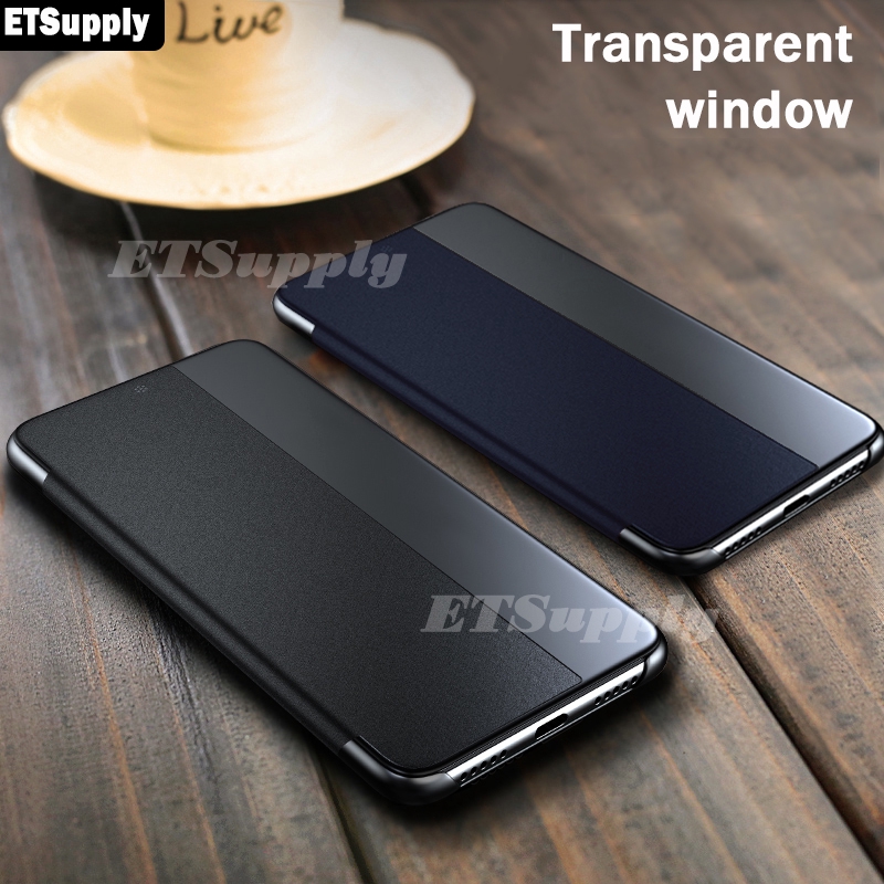 ETS Untuk Samsung Galaxy A32 4G A32 5G Flip Cover Smart Window View Stand Holder Phone Case untuk Ca