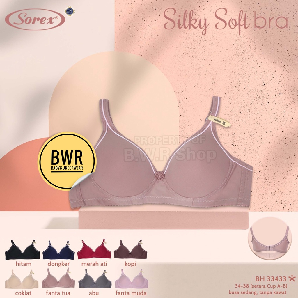 BH Sorex 33433 Silky Soft / Bra Busa Sedang Tanpa Kawat Kait 2 | Bwr