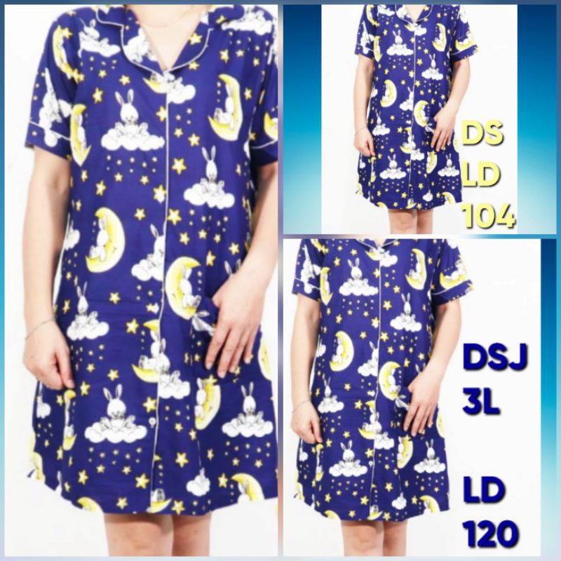 STAR MOON PIYAMA STELAN/SET COUPLE baju tidur dewasa bahan katun jepang karakter