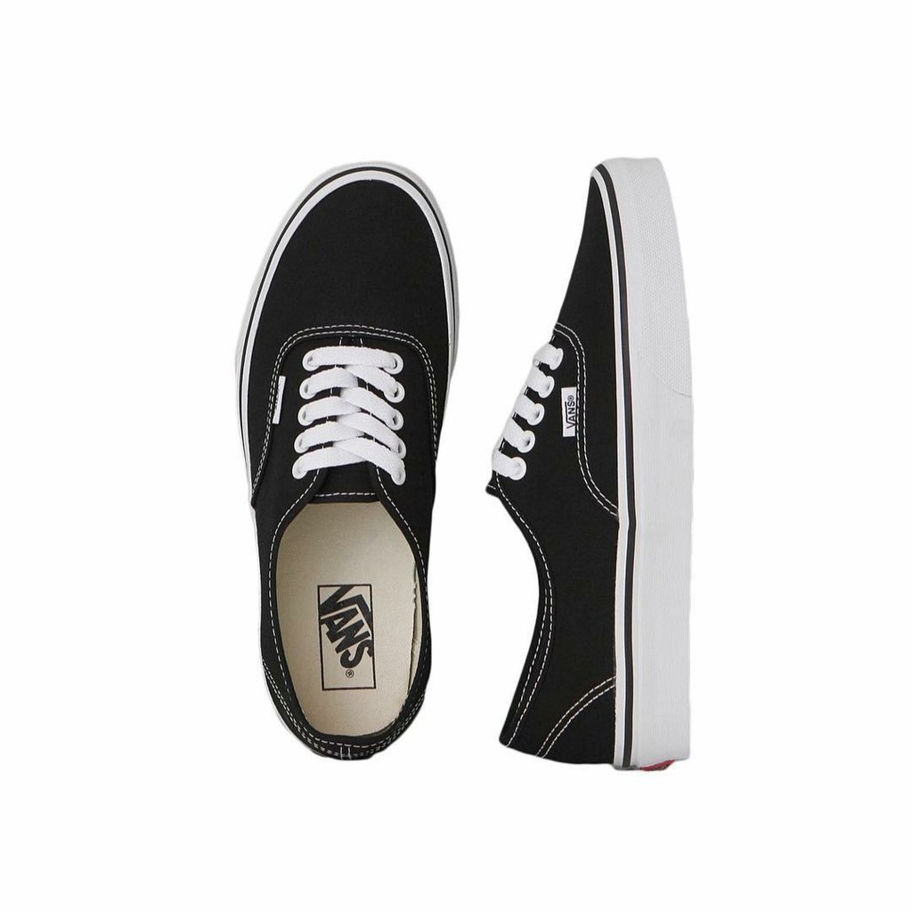 SEPATU VANS AUTHENTIC PREMIUM BLACK WHITE PRIA WANITA size 36-43