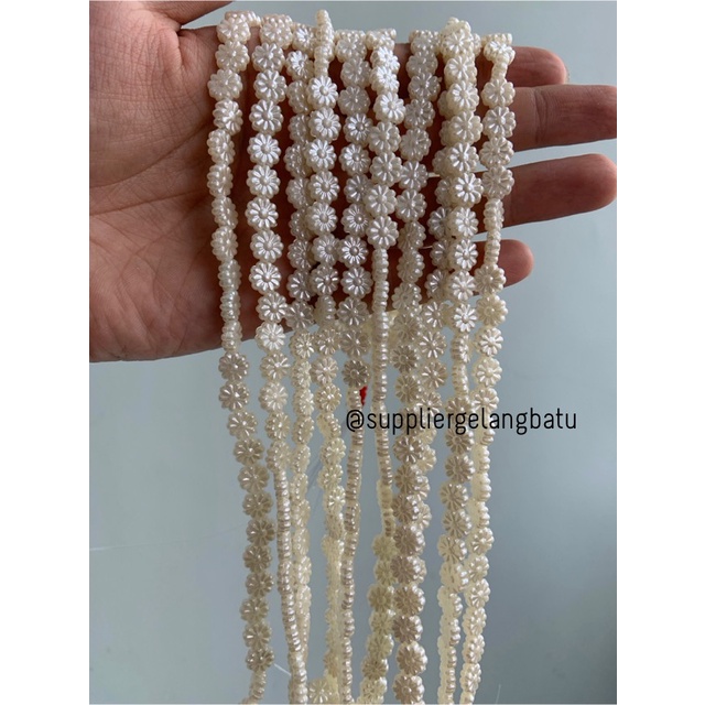 Mutiara Sintetis bunga matahari 8MM WHITE PEARL manik gelang kalung