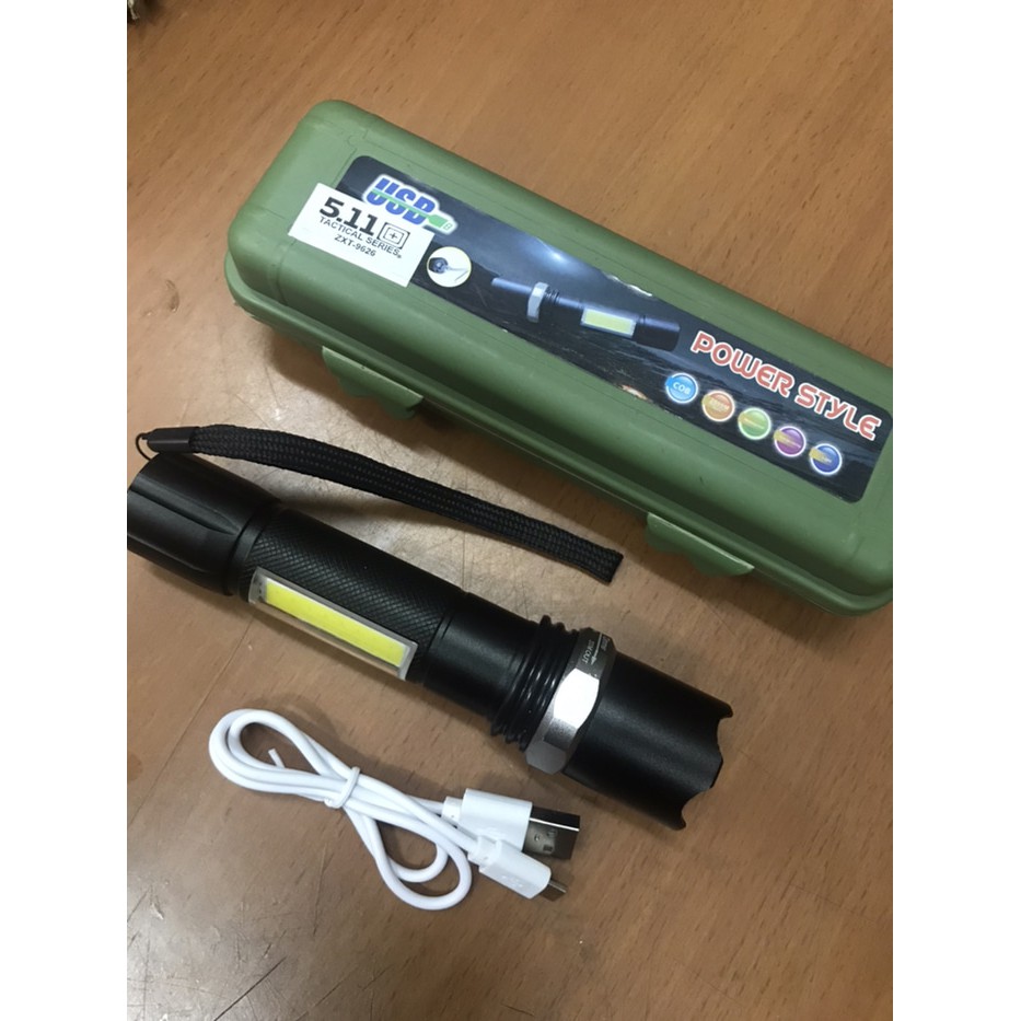 Senter Swat dan Lampu COB ZXT 9626 Charger Senter XPE dan COB 511