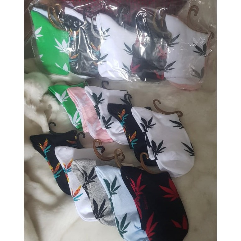 COD BAYAR DI TEMPAT!!! Kaos Kaki Leaf (Per Pouch) Kaos kaki Panjang Motif Daun 050692