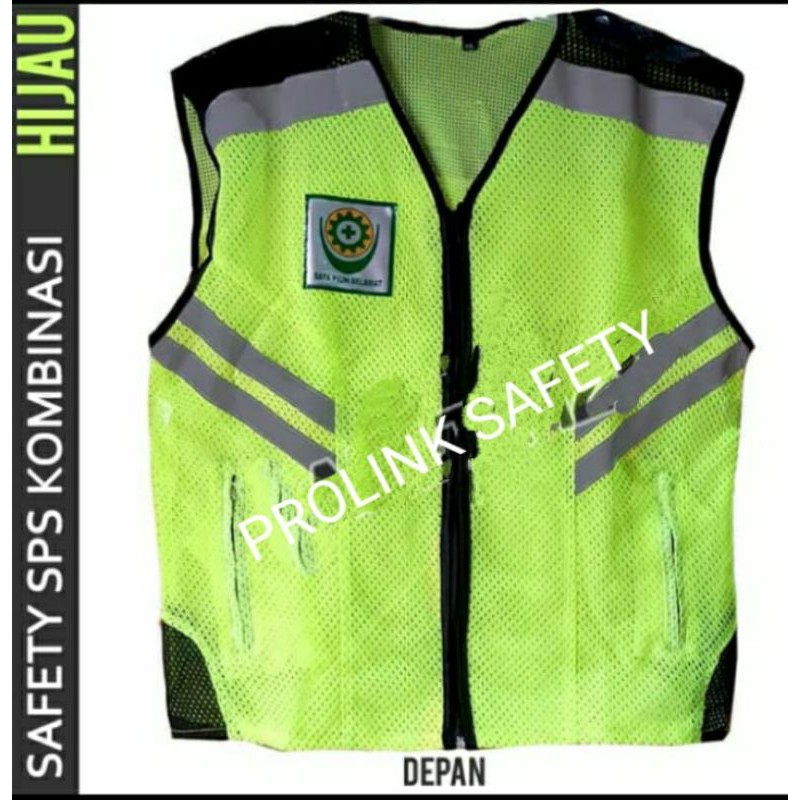 ROMPI SAFETY JALA DOBLE TEBAL FREE LOGO K3 ALLSIZE HIJAU HITAM