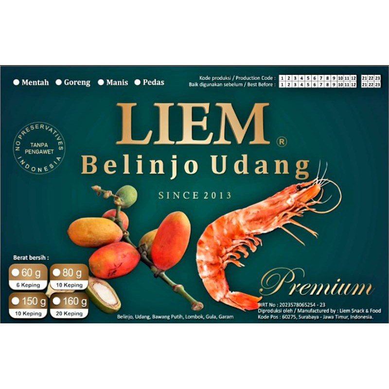 

NEW‼️Liem Premium MENTAH TIPIS isi 10 ; Emping Melinjo Belinjo Udang Blinjo