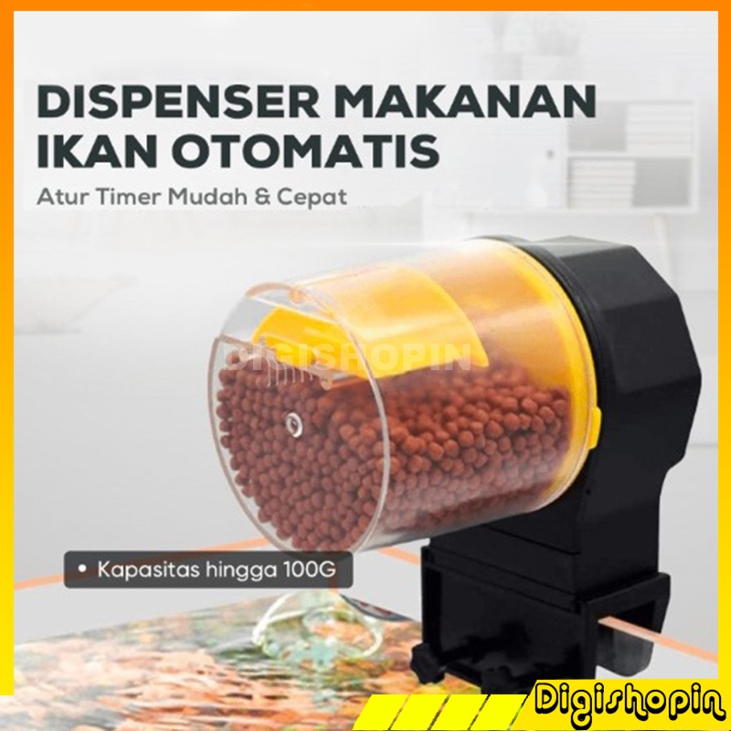 Dispenser Makanan Ikan Otomatis Pakan Ikan Aquarium Automatic Food Timer Tempat Makanan Ikan Otomati