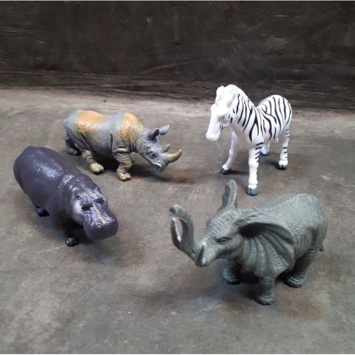 Promo Mainan Murah Hewan Karet Set Isi 12 Pcs Wild Animals Termurah