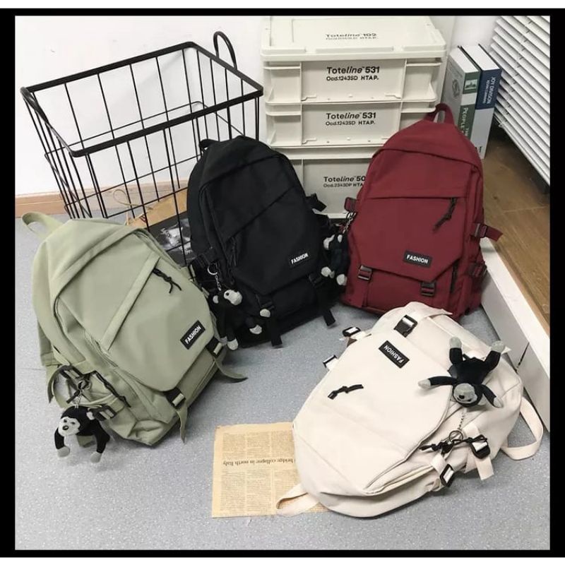 Tas Sekolah Tas Punggung Tas Ransel Pria Wanita Gendong pria Wanita Korea Style Tas Backpack Kerja Sekolah Kuliah Model Fashion Korea Trendi Tas Kanvas Tas Backpack Fashion Multifungsi