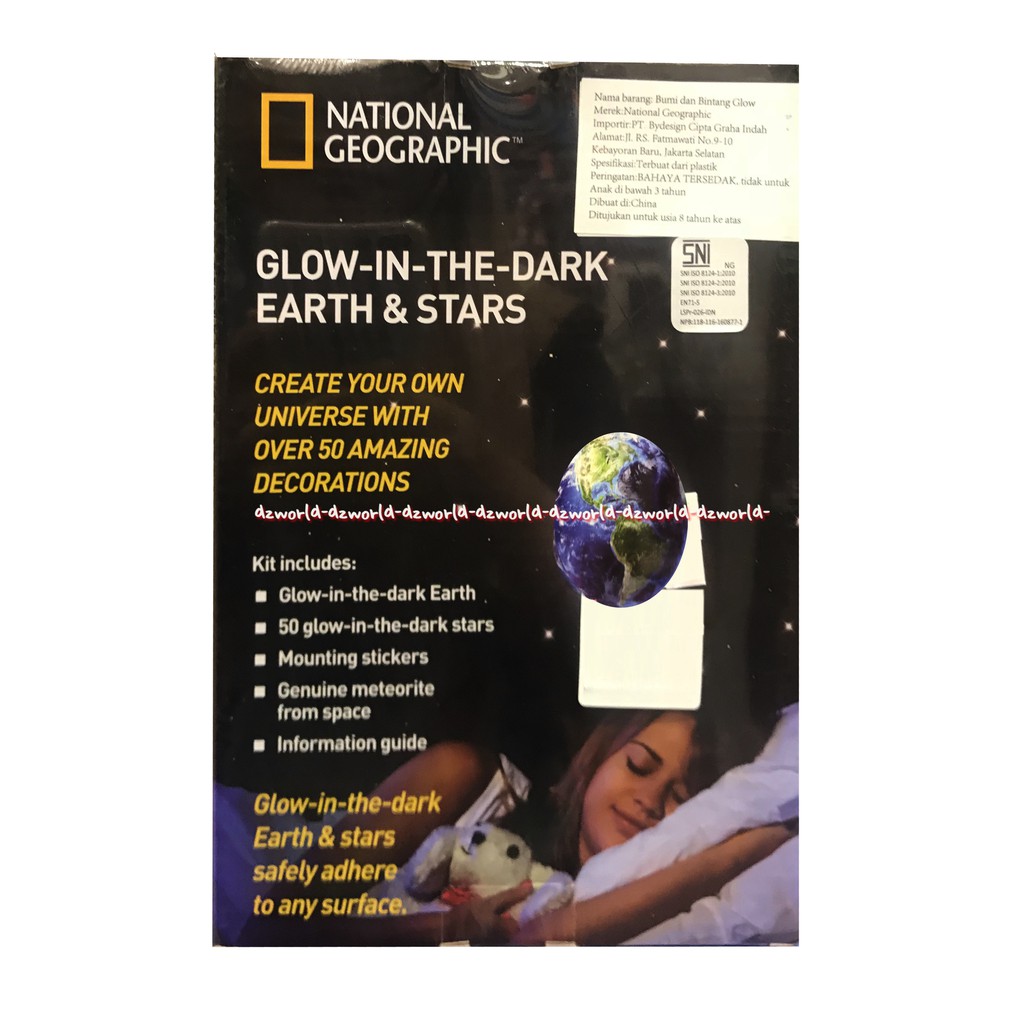 National Geographic Glow In The Dark Earth &amp; Stars Kit Mainan Merakit Bumi Bintang