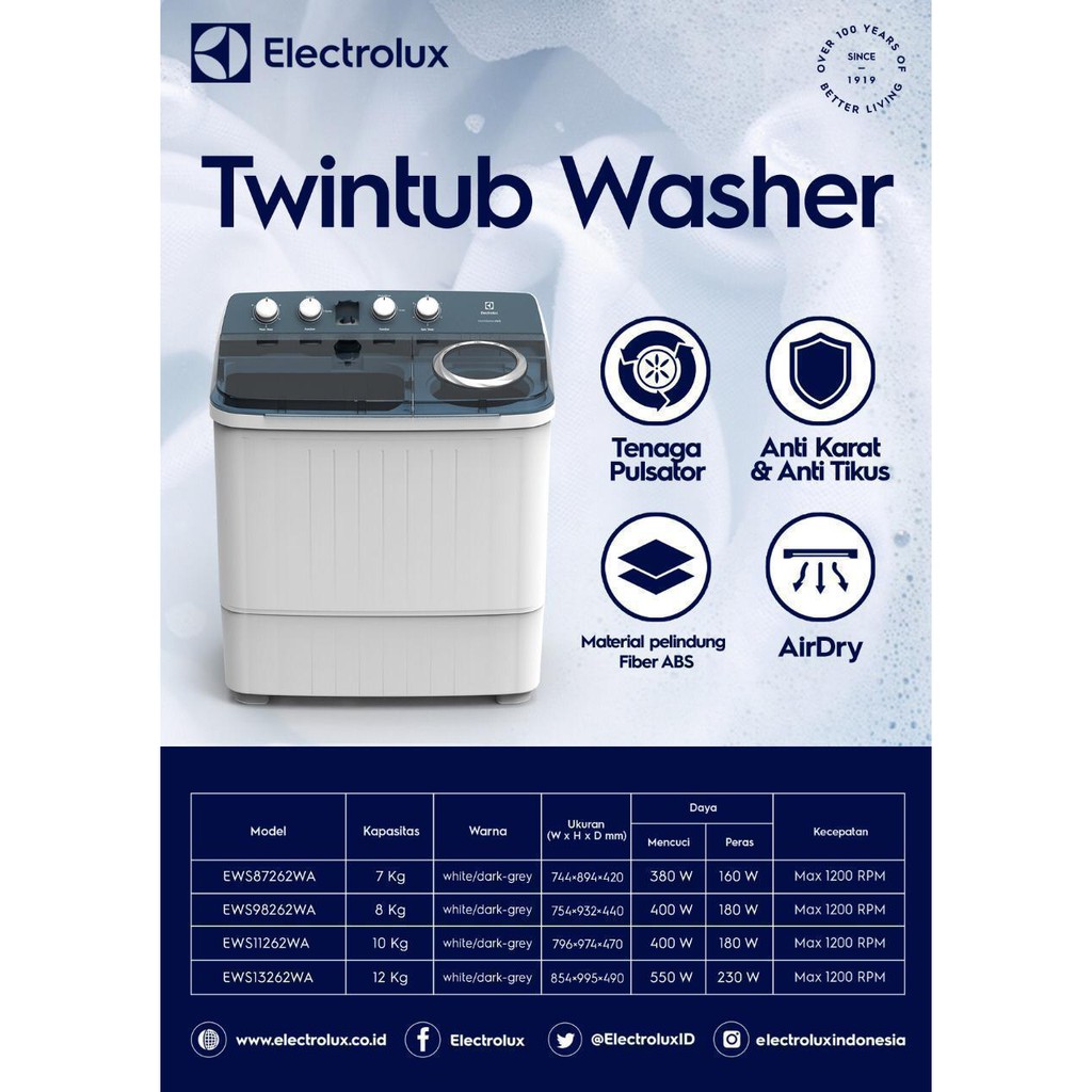 Mesin Cuci Electrolux EWS11262 10 Kg