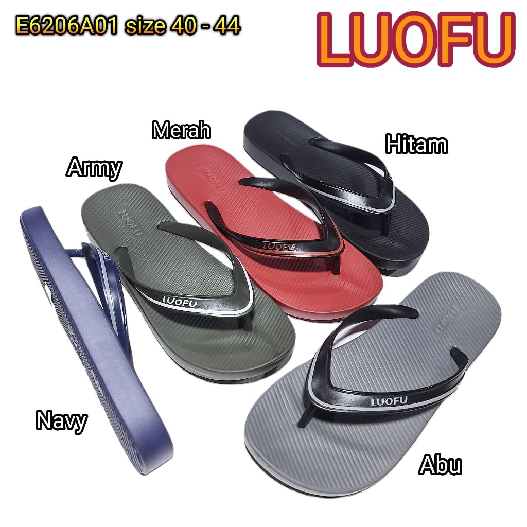 jelly sandal jepit pria luofu sendal japit cowok karet import E6206A01