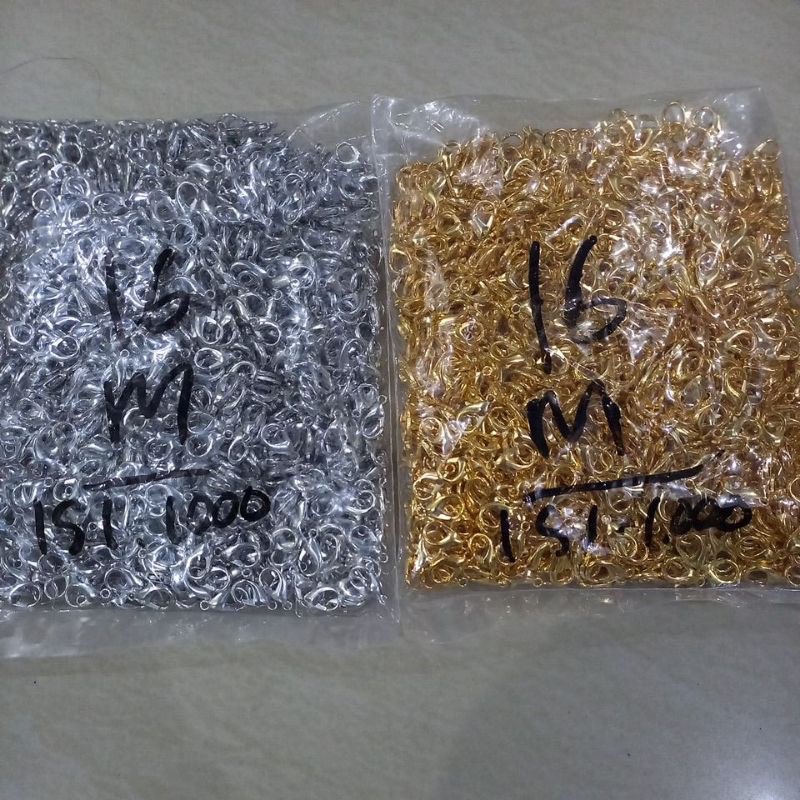 KOKOT UDANG 14MM 16MM SILVER GOLD BESAR KECIL PER PAK ISI 1000
