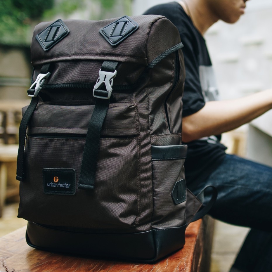 ROUTE BROWN |Urban Factor x FORIND| Tas Ransel Punggung Ori Bag Pria Wanita Backpack Baru Gunung New