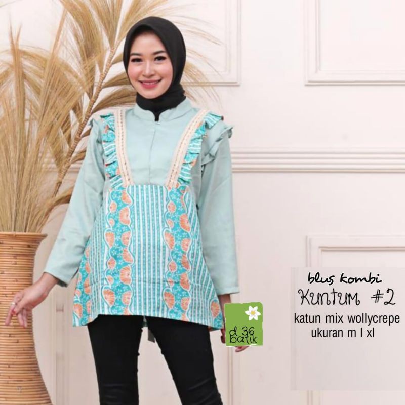 Blus Kombi Kuntum #2 atasan batik modern kasual elegan