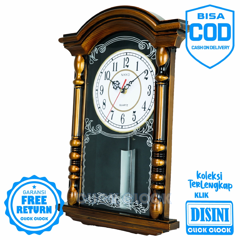 Jam Dinding Bell Bandul Nikko NK-122 Wall Clock Bagus Hiasan Dinding Minimalis