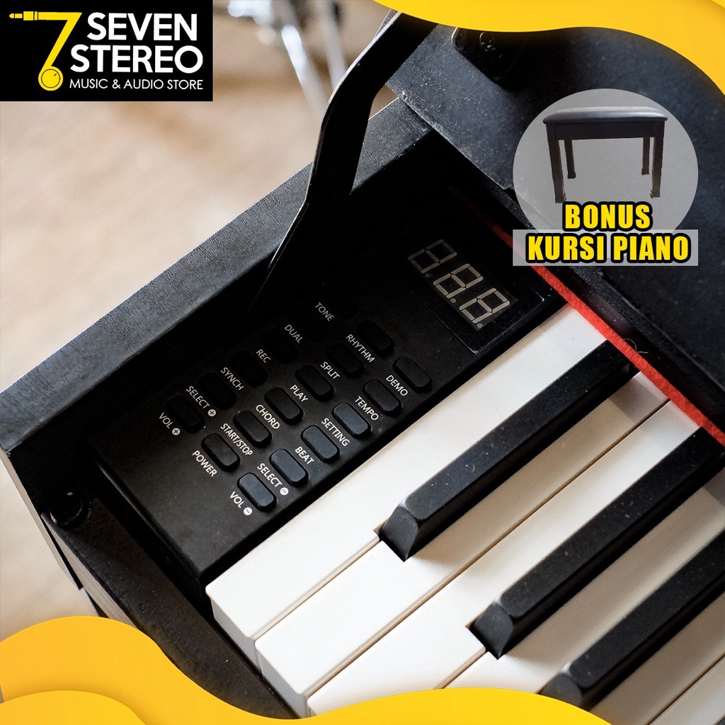 FORT TOLUKKO Digital Piano Keyboard Piano Piano Keyboard Bukan YAMAHA - Hitam