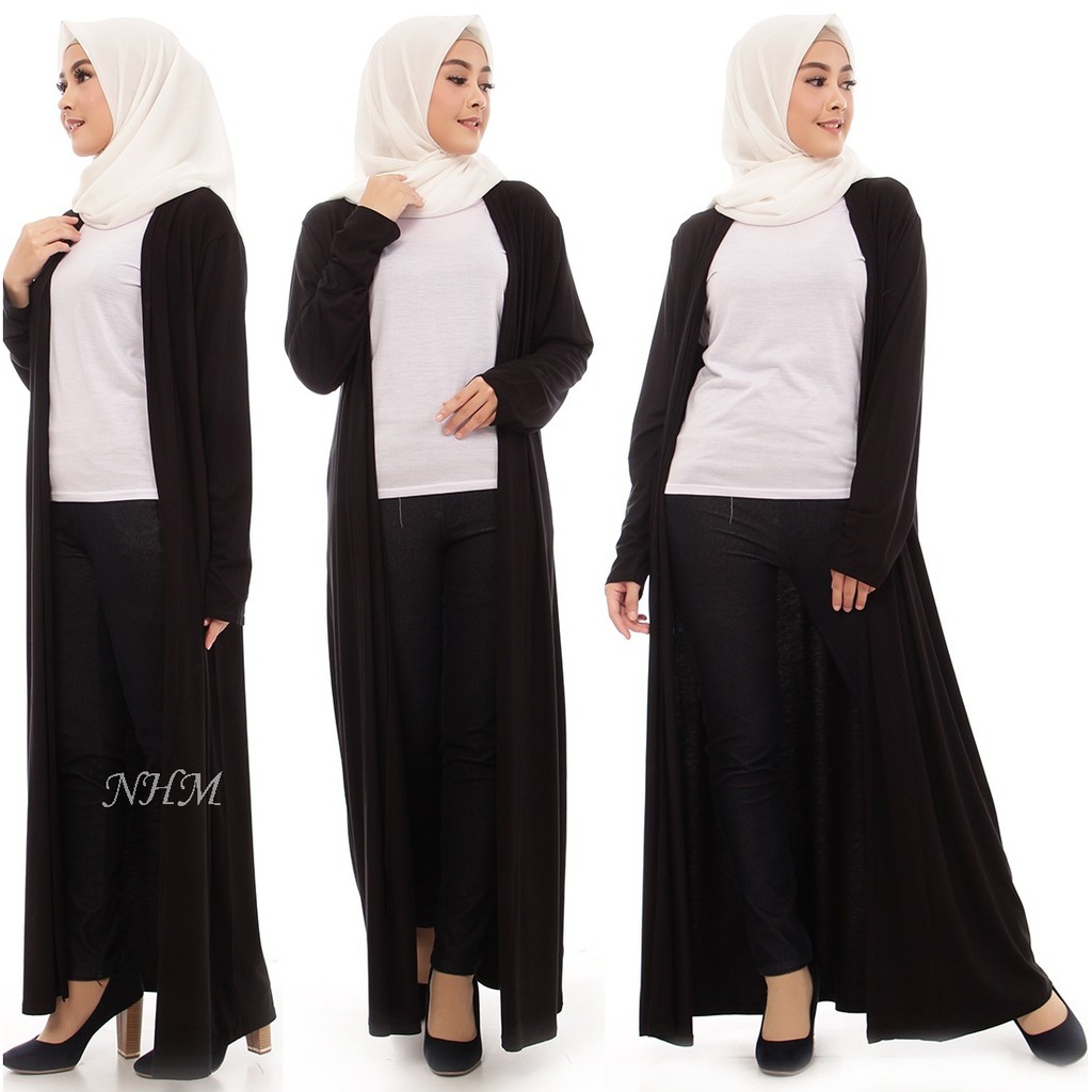 NHM Cardigan Panjang, Long cardigan Fashion Spandek