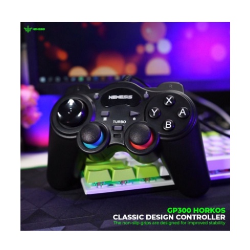 Gamepad nyk nemesis single wired usb 2.0 turbo dual shock NDS for pc laptop android N-switch ps 3 4 horkos gp300 gp-300