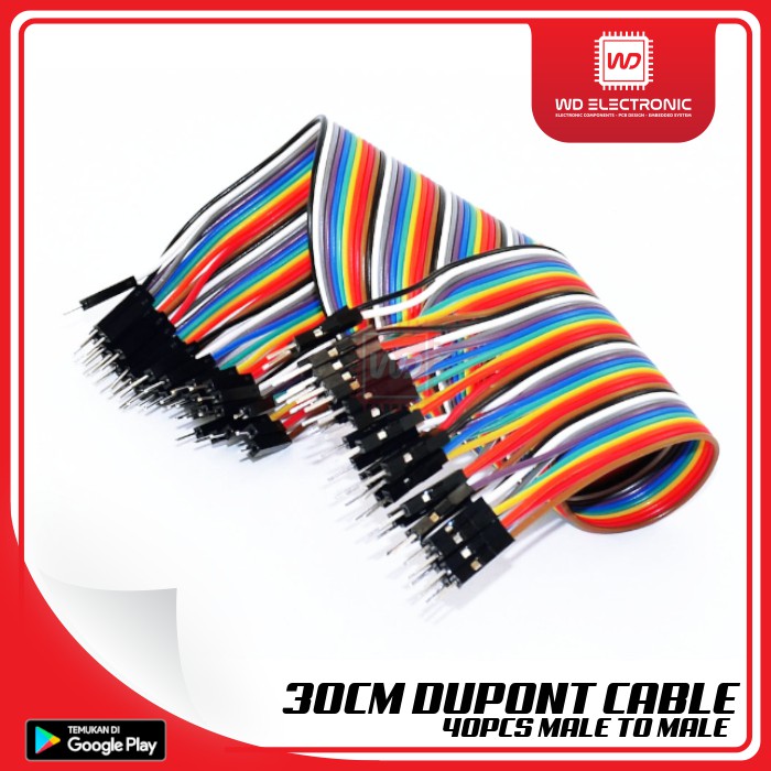 KABEL JUMPER MALE TO MALE 30CM DUPONT LINE 40PCS