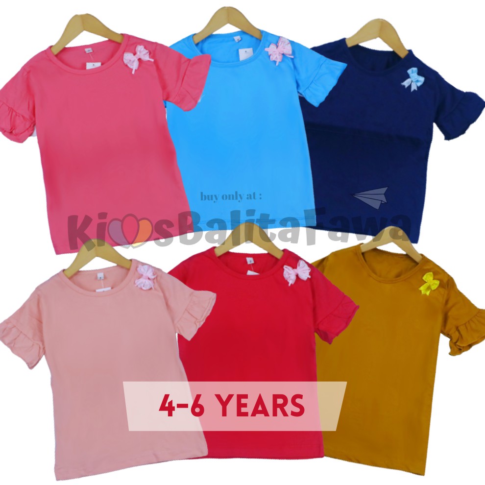 Safira Blouse uk 4-6 Tahun / IMPORT Kids Shirt Polos Kaos Anak Perempuan Baju Atasan Cewek Blus