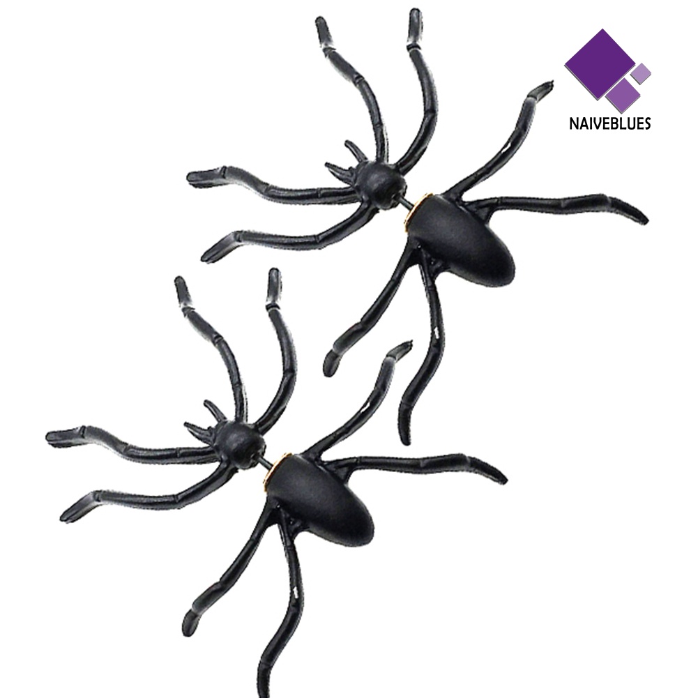 1pc Anting Stud Desain Laba-Laba Gaya Gothic Punk Untuk Halloween