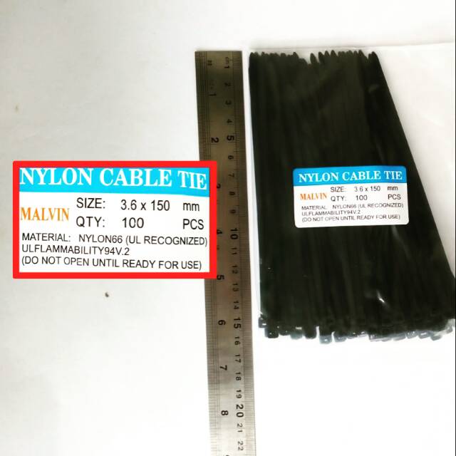 Kabel Tis Hitam 150mm Malvin