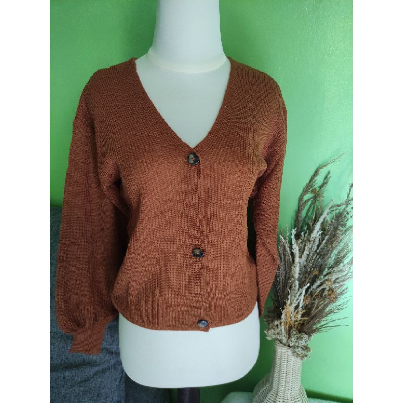 Vina Knitted Cardigan /kardigan tangan balon/ / kardigan lucu /kardigan gaul/ kardigan kancing tiga